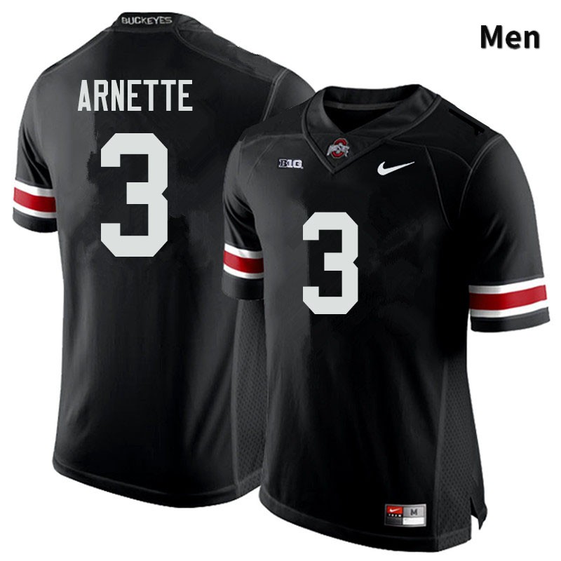 Ohio State Buckeyes Damon Arnette Men's #3 Black Authentic Stitched College Football Jersey